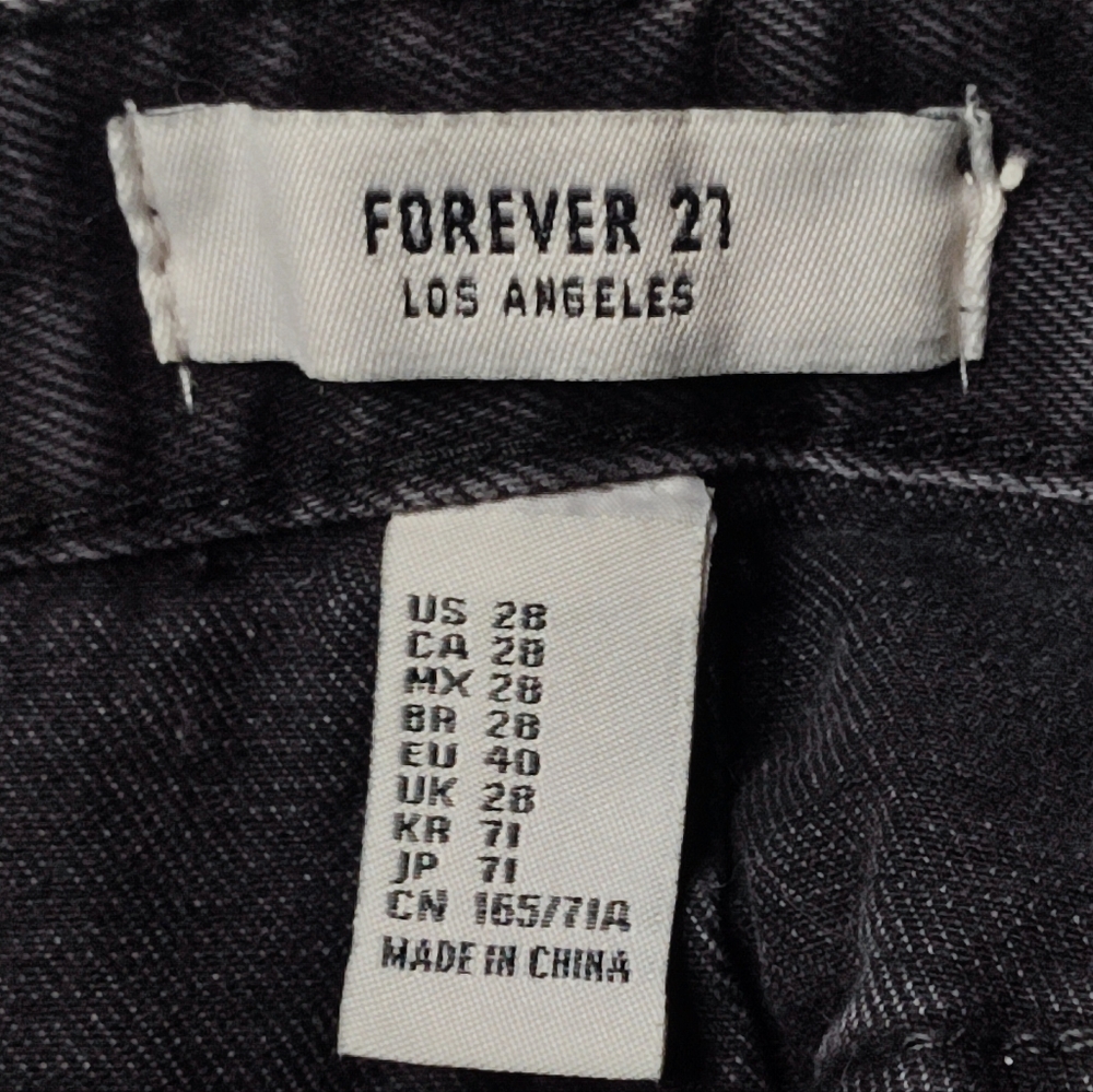 Forever 21 black distressed mini skirt light/medium wash #16 - Picture 6 of 7